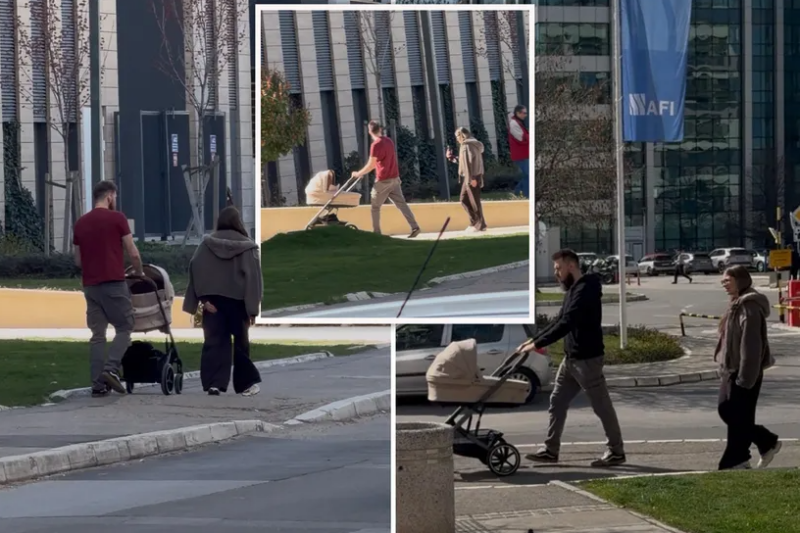 Ponosni roditelji izveli malu Martu u prvu šetnju: Unuka Suzane Jovanović ima samo osam dana